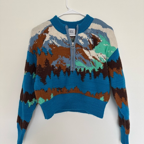 BDG Urban Outfitters Jesse Colorful Mountain Pattern Sweater - Picture 3 of 8